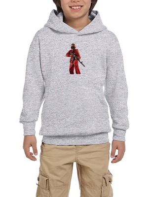 Zepplin Giyim Gta Robber In Red Suit Man Gri Çocuk Kapşonlu Sweatshirt