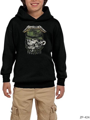 Zepplin Giyim Metallica Seek And Destroy Siyah Çocuk Kapşonlu Sweatshirt