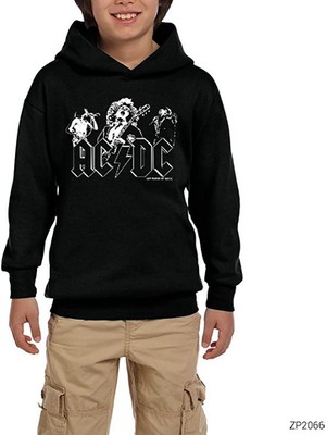 Zepplin Giyim Ac Dc Let There Be Rock Siyah Çocuk Kapşonlu Sweatshirt