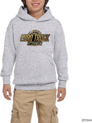 Zepplin Giyim Euro Truck Simulator 2 Gri Çocuk Kapşonlu Sweatshirt