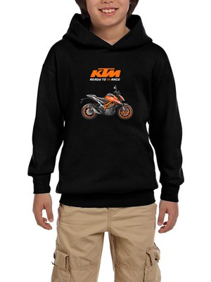 Zepplin Giyim Ktm 1290 Super Duke R Siyah Çocuk Kapşonlu Sweatshirt
