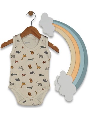 Nayinom 2218 Bebek Hayvanlar Alemi Desenli Çıtçıtlı Askılı Body