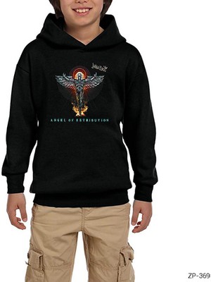 Zepplin Giyim Judas Priest Angel Of Retribution Siyah Çocuk Kapşonlu Sweatshirt