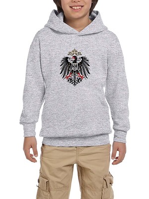 Zepplin Giyim Hearts Of Iron 4 Imperial Coat Of Arms Of Germany Gri Çocuk Kapşonlu Sweatshirt