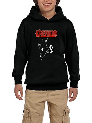 Zepplin Giyim Kreator United In Hate Siyah Çocuk Kapşonlu Sweatshirt