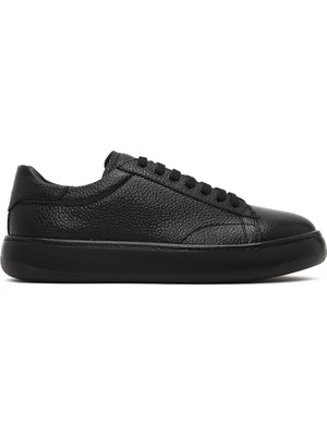 Derimod Erkek Siyah Bağcıklı Kalın Tabanlı Deri Sneaker 25WFD8240FT