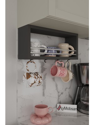 Aymobsan Trend Kupa Standı, Bardak Tutucu, Kupa, Fincan Askılığı Çok Amaçlı Raf 45 cm