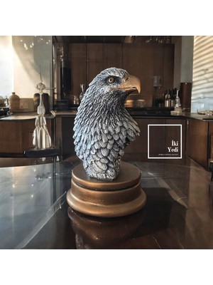 İki Yedi Konsept Pedri Kartal Başı Figürü Heykel Ofis ve Ev Dekorasyonunda Güç ve Asalet Hediyelik Kartal Biblosu