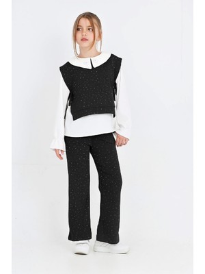 Modanino Kız Çocuk 3'lü Takım (Pantolon+Yelek+Bluz) 12429