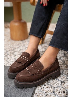 Laminta Charles Acı Kahve Troklu Püskül Detaylı Hakiki Deri Loafer