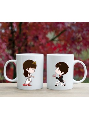 Alpşan Ticaret Prenses ve Prens Kupa Seti | Romantik Sevgili Kupası | Evlilik Teklifi Tasarımlı Hediyelik