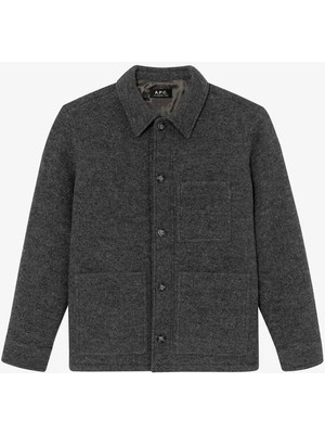 A.P.C Emile Heather Gri Lüks Italyan Yün Gömlek-Ceket