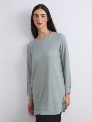 Lc Waikiki Yeni Sezon Bisiklet Yaka Dokulu Kadın Tunik