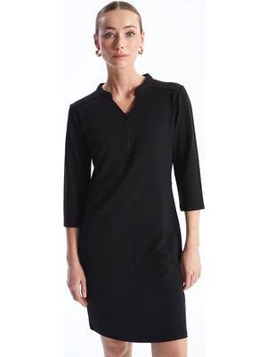 Lc Waikiki Yeni Sezon Kaçık Yaka Düz Uzun Kollu Kadın Abiye Elbise