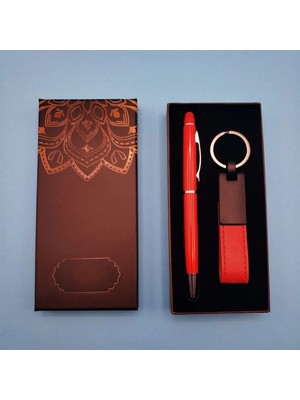 Pilelistore Kırmızı Anahtarlık ve Kalem