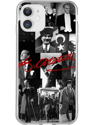 TechTree iPhone 11 Uyumlu Kırmızı Mustafa Kemal Atatürk Imza Baskılı Silikon Kılıf