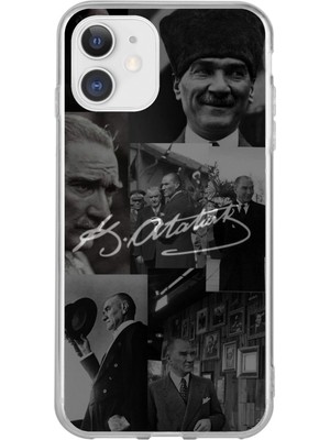 TechTree iPhone 11 Uyumlu Kemal Atatürk Imza Baskılı Silikon Kılıf