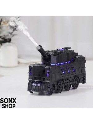 Buffer Sonx Buhar Efektli Zırhlı Tren Tasarımlı Aromaterapi Hava Nemlendirici - LED Işıklı, Sessiz ve USB Şarjlı