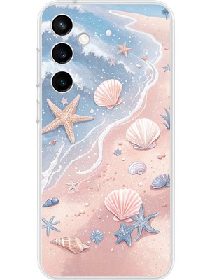 TechTree Samsung Galaxy S23 Fe Uyumlu Sahil Deniz Kabuğu Baskılı Silikon Kılıf