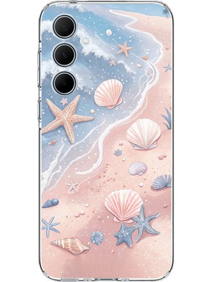 TechTree Samsung Galaxy A35 Uyumlu Sahil Deniz Kabuğu Baskılı Silikon Kılıf