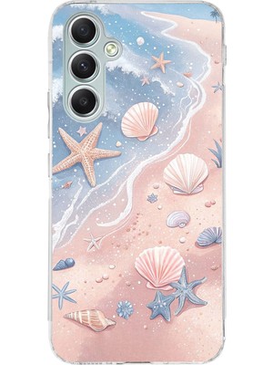 TechTree Samsung Galaxy A34 Uyumlu Sahil Deniz Kabuğu Baskılı Silikon Kılıf
