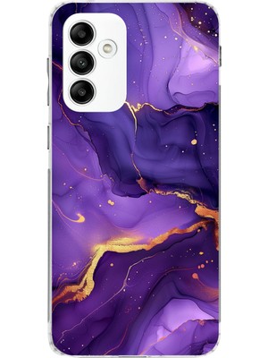 TechTree Samsung Galaxy A05S Uyumlu Ametist Taşı Mor Mermer Baskılı Silikon Kılıf