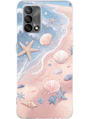 TechTree Oppo A74 Uyumlu Sahil Deniz Kabuğu Baskılı Silikon Kılıf