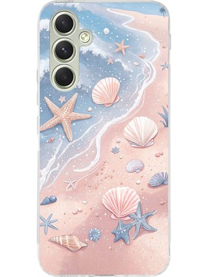 TechTree Samsung Galaxy A15 Uyumlu Sahil Deniz Kabuğu Baskılı Silikon Kılıf