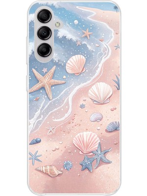 TechTree Samsung Galaxy A14 Uyumlu Sahil Deniz Kabuğu Baskılı Silikon Kılıf