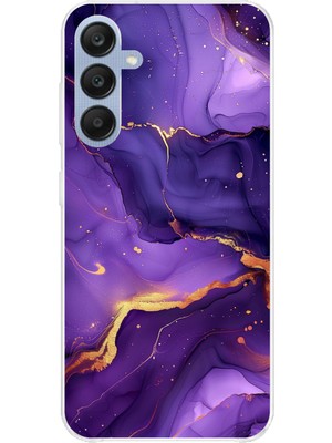 TechTree Samsung Galaxy A25 Uyumlu Ametist Taşı Mor Mermer Baskılı Silikon Kılıf