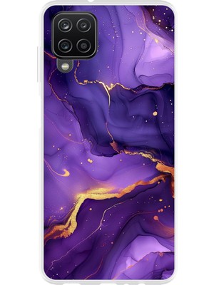TechTree Samsung Galaxy A22-M22-M32 Uyumlu Ametist Taşı Mor Mermer Baskılı Silikon Kılıf