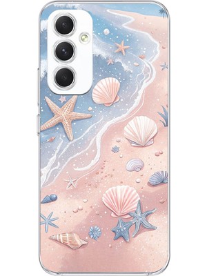 TechTree Samsung Galaxy A54 Uyumlu Sahil Deniz Kabuğu Baskılı Silikon Kılıf