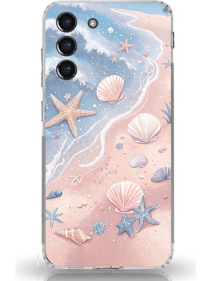 TechTree Samsung Galaxy S21 Fe Uyumlu Sahil Deniz Kabuğu Baskılı Silikon Kılıf