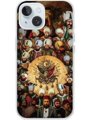 TechTree iPhone 15 Uyumlu Osmanlı Padişahları Baskılı Silikon Kılıf