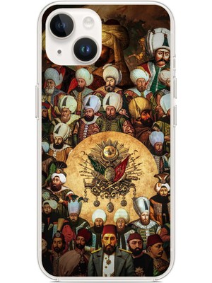 TechTree iPhone 14 Plus- 15 Plus Uyumlu Osmanlı Padişahları Baskılı Silikon Kılıf