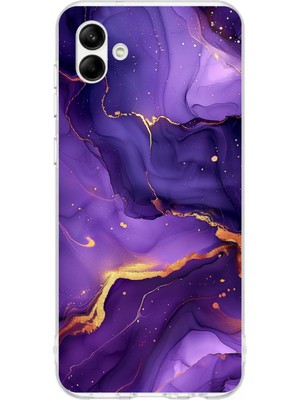 TechTree Samsung Galaxy A06 Uyumlu Ametist Taşı Mor Mermer Baskılı Silikon Kılıf