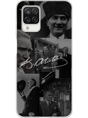 TechTree Samsung Galaxy A12 - M12 Uyumlu Kemal Atatürk Imza Baskılı Silikon Kılıf