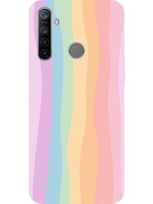 TechTree Realme 5I/6I/C3/C3I Uyumlu Gökkuşağı Rengarenk Baskılı Silikon Kılıf