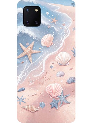 TechTree Samsung Galaxy Note 10 Lite Uyumlu Sahil Deniz Kabuğu Baskılı Silikon Kılıf