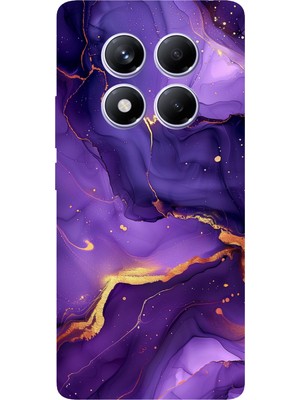 TechTree Redmi Note 14 Pro Plus 5g Uyumlu Ametist Taşı Mor Mermer Baskılı Silikon Kılıf