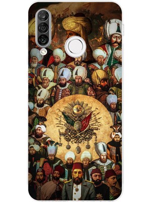 TechTree Huawei P30 Lite Uyumlu Osmanlı Padişahları Baskılı Silikon Kılıf