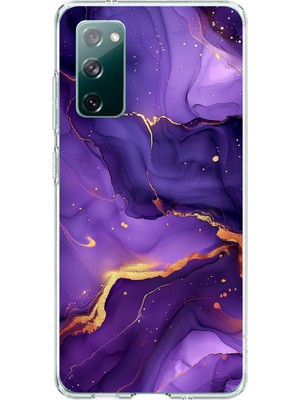 TechTree Samsung Galaxy S20 Fe Uyumlu Ametist Taşı Mor Mermer Baskılı Silikon Kılıf