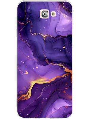 TechTree Samsung Galaxy J7 Prime Uyumlu Ametist Taşı Mor Mermer Baskılı Silikon Kılıf