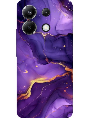 TechTree Poco X6 Pro Uyumlu Ametist Taşı Mor Mermer Baskılı Silikon Kılıf