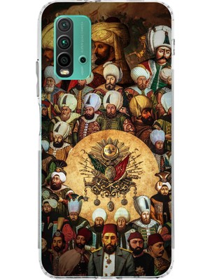 TechTree Redmi 9t - Poco M3 Uyumlu Osmanlı Padişahları Baskılı Silikon Kılıf