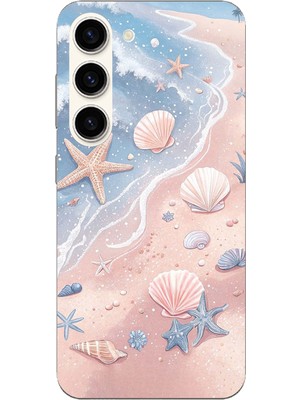 TechTree Samsung Galaxy S23 Uyumlu Sahil Deniz Kabuğu Baskılı Silikon Kılıf