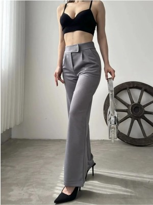 Novis Liora Palazzo Pantolon - Gri̇