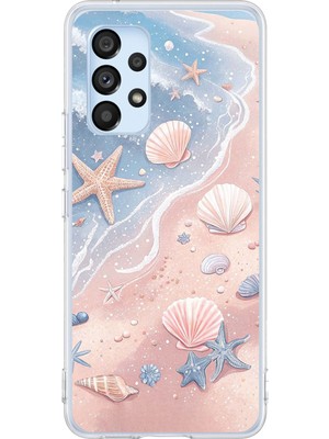 TechTree Samsung Galaxy A53 Uyumlu Sahil Deniz Kabuğu Baskılı Silikon Kılıf