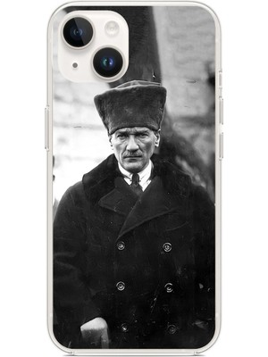TechTree iPhone 13 - 14 Uyumlu Mustafa Kemal Atatürk Portre Baskılı Silikon Kılıf