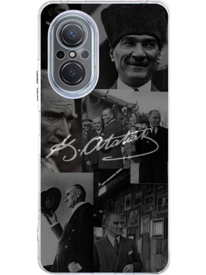 TechTree Huawei Nova 9 Se Uyumlu Kemal Atatürk Imza Baskılı Silikon Kılıf